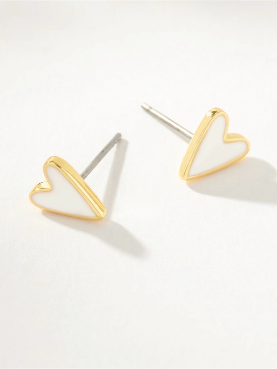 Uncommon James Jewelry - Uncommon James White Heart Studs. NWT.